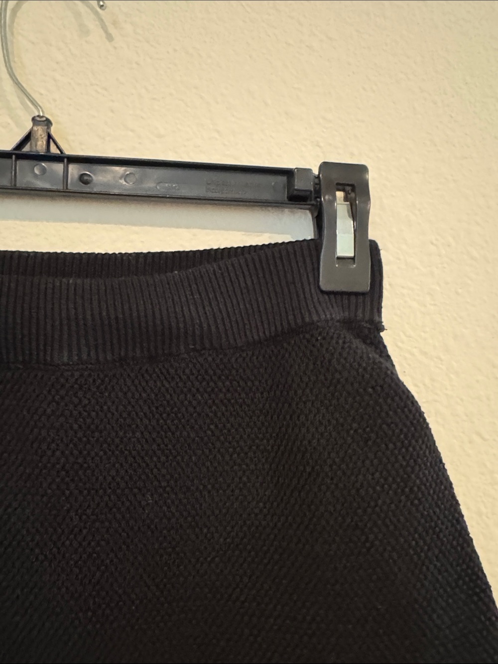ALO Yoga Black Knit Mini Skirt with White Stripe Hem - Picture 7 of 9